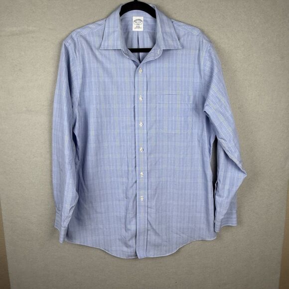 Brooks Brothers 346 Other - Brooks Brothers 346 Mens 16.5 4/5 Slim Non-Iron Blue Plaid Dress Shirt Long Slv